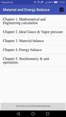 Material and Energy Balance android App screenshot 5